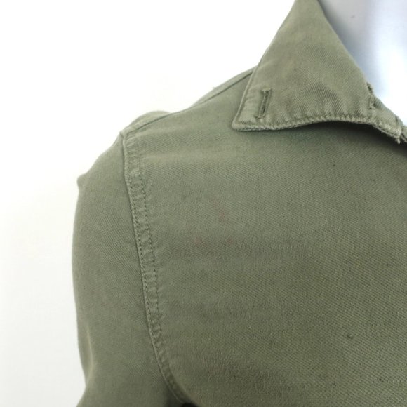 THE GREAT SWINGY ARMY JACKET GREEN COTTON-BLEND SIZE 0 - Picture 2 of 8